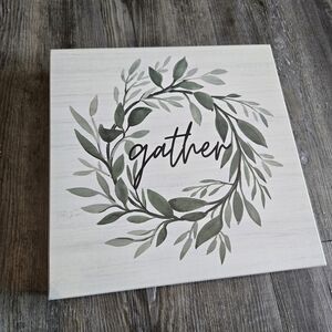 Green and White Gather Wall Art